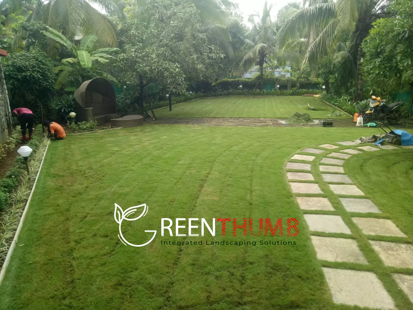 Terraced garden slopes on a coastal estate Alibag