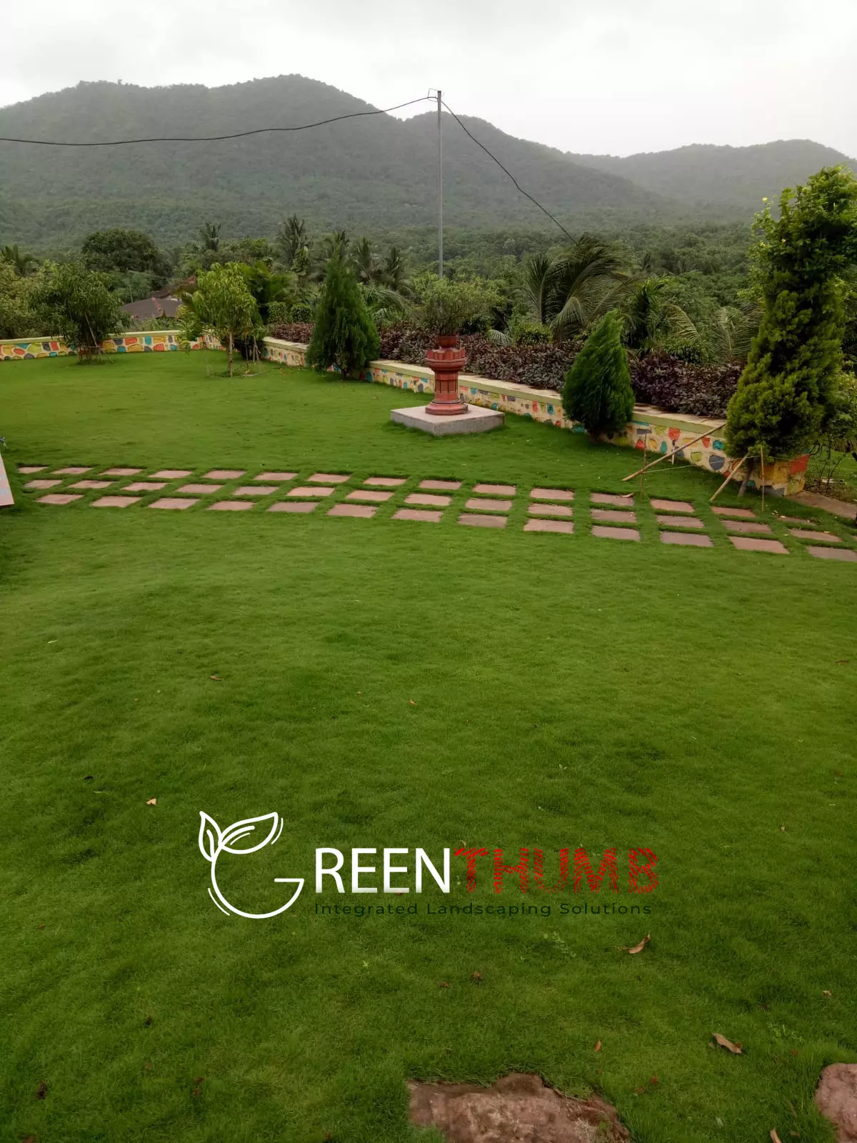 Estate perimeter landscaping Konkan coast